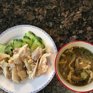 暑い日は冷菜に！よだれ鶏と中華スープ